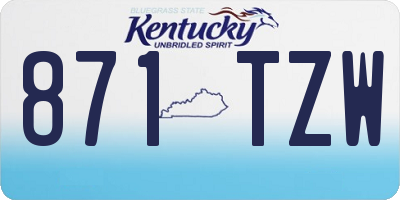 KY license plate 871TZW