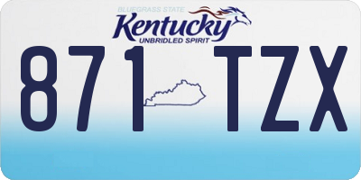 KY license plate 871TZX