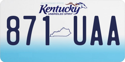KY license plate 871UAA