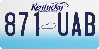 KY license plate 871UAB