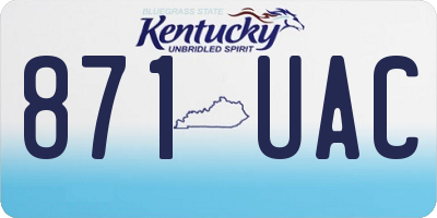 KY license plate 871UAC