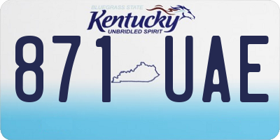 KY license plate 871UAE