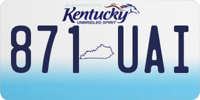 KY license plate 871UAI