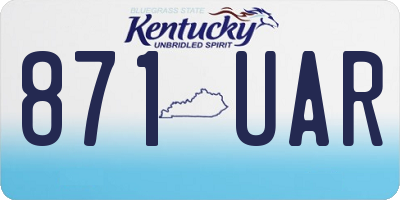 KY license plate 871UAR
