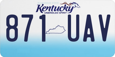 KY license plate 871UAV