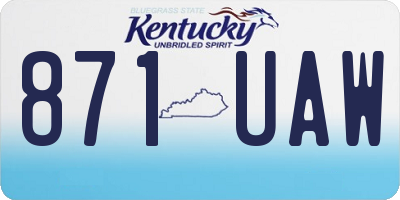 KY license plate 871UAW