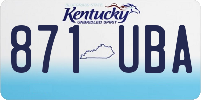 KY license plate 871UBA