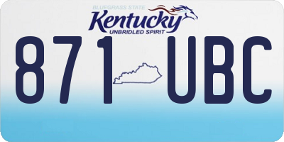 KY license plate 871UBC