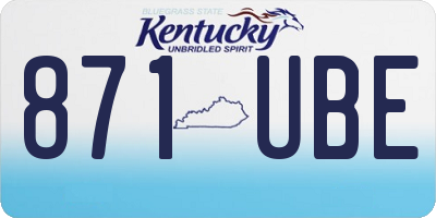 KY license plate 871UBE