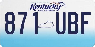 KY license plate 871UBF