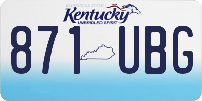 KY license plate 871UBG
