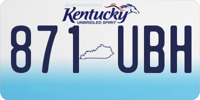 KY license plate 871UBH