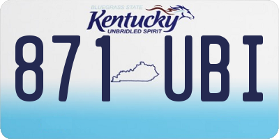 KY license plate 871UBI