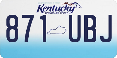 KY license plate 871UBJ