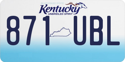 KY license plate 871UBL