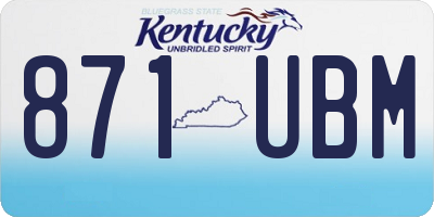 KY license plate 871UBM