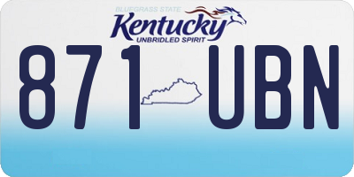 KY license plate 871UBN