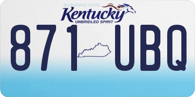 KY license plate 871UBQ