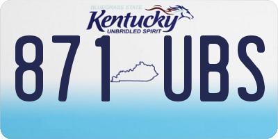 KY license plate 871UBS