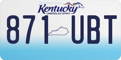 KY license plate 871UBT
