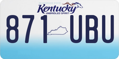 KY license plate 871UBU