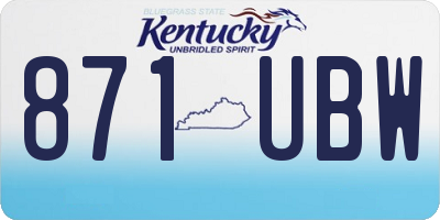 KY license plate 871UBW
