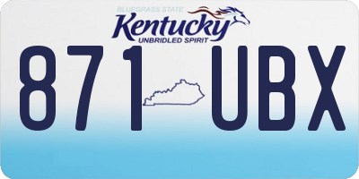 KY license plate 871UBX