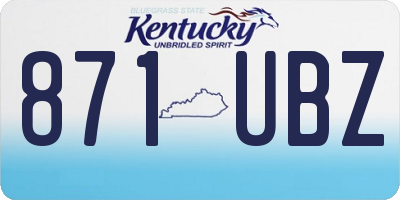 KY license plate 871UBZ