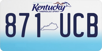 KY license plate 871UCB