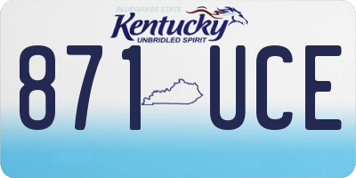 KY license plate 871UCE