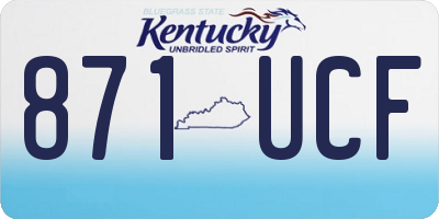 KY license plate 871UCF