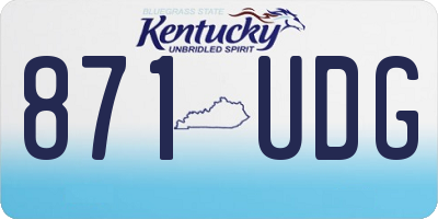 KY license plate 871UDG