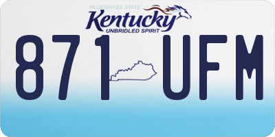 KY license plate 871UFM