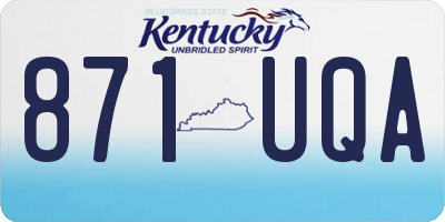 KY license plate 871UQA
