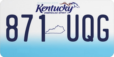 KY license plate 871UQG