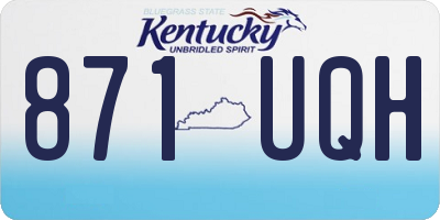 KY license plate 871UQH