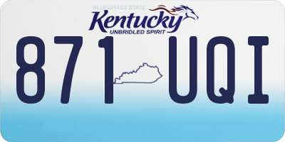 KY license plate 871UQI