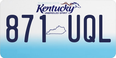 KY license plate 871UQL