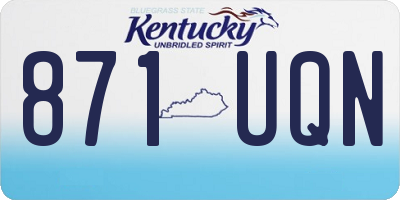 KY license plate 871UQN