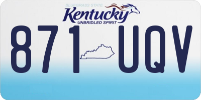 KY license plate 871UQV