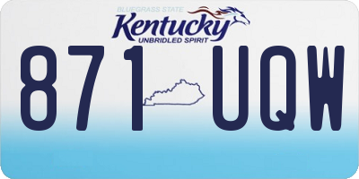 KY license plate 871UQW