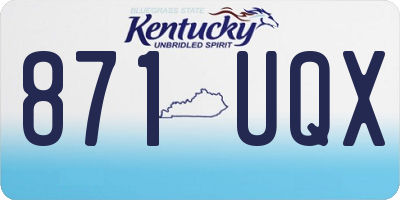 KY license plate 871UQX