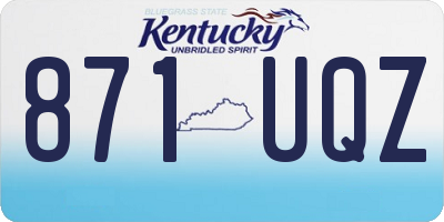 KY license plate 871UQZ