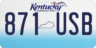 KY license plate 871USB