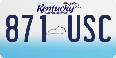 KY license plate 871USC