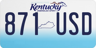 KY license plate 871USD