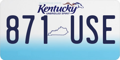 KY license plate 871USE