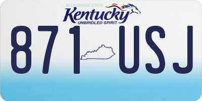KY license plate 871USJ