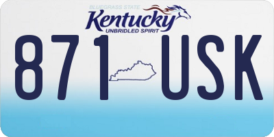KY license plate 871USK