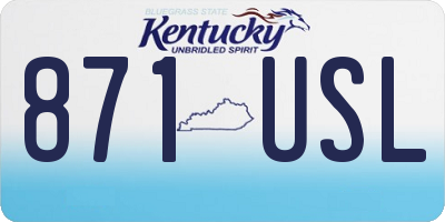 KY license plate 871USL